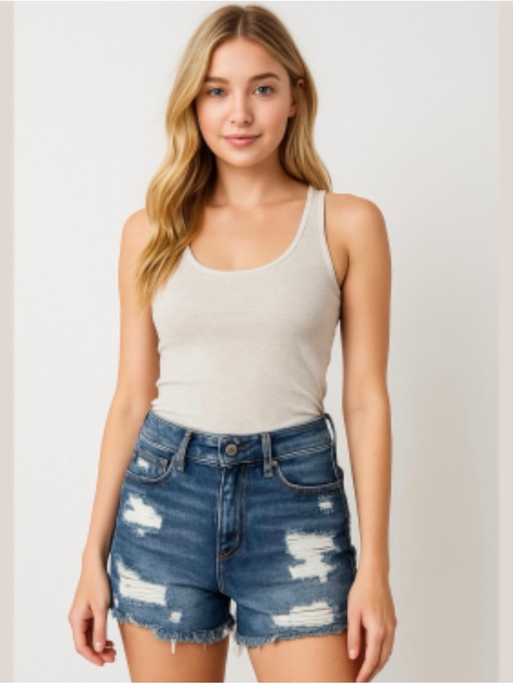 AMERICAN EAGLE | High V-Rise Crochet Lace Pockets Denim Shortie Shorts Sz. 6